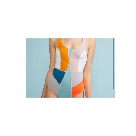Cynthia Rowley Prism Color Block One Piece Swim Suit Sz XS NWT 298 - Picture 2 of 8